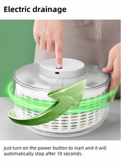 nihao Electric Salad Spinner 6L arge Lettuce Spinner Kitchen Gadgets, Large Salad Spinner , One-Handed Handle Easy Press Super High Efficiency for Home Kitchen Washing & Drying Leafy Vegetables  - Image 4