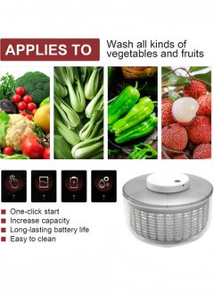 nihao Electric Salad Spinner 6L arge Lettuce Spinner Kitchen Gadgets, Large Salad Spinner , One-Handed Handle Easy Press Super High Efficiency for Home Kitchen Washing & Drying Leafy Vegetables  - Image 5