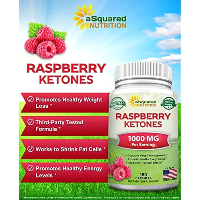 aSquared Nutrition Natural Raspberry Ketones 1000mg-180 Capsules-Weight Loss Supplement, Max Strength Plus Appetite Suppressant Diet Pills, Premium Lean Health Powder to Boost Pure Energy & Metabolism - Image 2