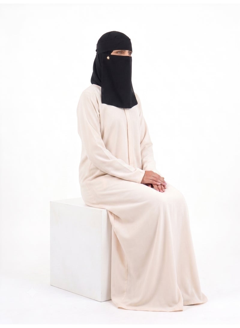 RAHMA COLLECTIONS Rahma Signature Niqab for Women –Classic Saudi Style–Ultra-Soft Premium Korean Fabric Face Veil – Breathable, Lightweight, and Elegant Black Naqab - Image 3