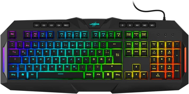 uRage Exodus 700 Semi-Mechanical Gaming Keyboard - RGB 7-Color Backlit, 26 Programmable Keys, Anti-Ghosting, 12 Multimedia Hotkeys, USB Wired for PC/PS4/Xbox - Tactile Switches - Black - Image 2