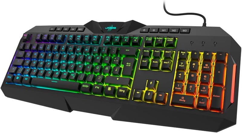 uRage Exodus 700 Semi-Mechanical Gaming Keyboard - RGB 7-Color Backlit, 26 Programmable Keys, Anti-Ghosting, 12 Multimedia Hotkeys, USB Wired for PC/PS4/Xbox - Tactile Switches - Black - Image 1