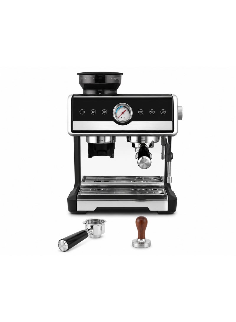 DSB Professional 2-in-1 Espresso Machine with Built-in Coffee Grinder, 20-Bar ULKA Pump, 58 mm Portafilter, PID Temperature Control, 2250W, IMD Display, 2.6L Water Tank, 20 Grind Settings, for Espresso, Cappuccino & Latte, 12-Month Warranty - Image 1