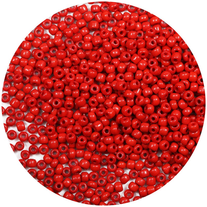 BalaFillic Red Color 4mm Seed Beads About 1200pcs100Grams in Bag 60 Glass Craft Beads for Making Bracelet and Necklace Red