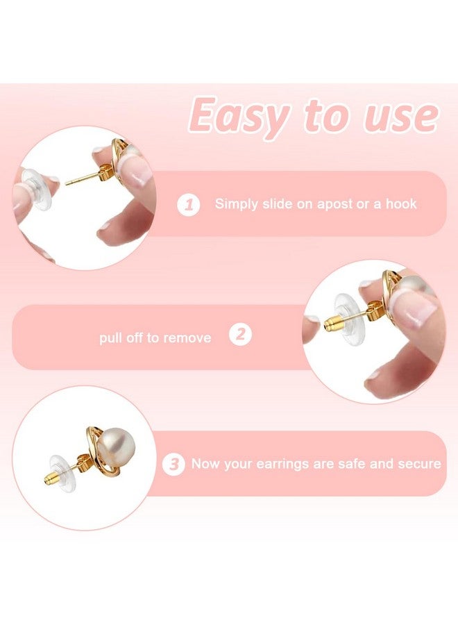 MAYCREATE® 7 Style 500PCS Earring Backs for Studs, Clear Plastic Hypoallergenic Metal Rubber Silicone Earring Backs Bullet Clutch Stoppers Replacement Kits for Fish Hook Earring Studs Hoops - Image 3