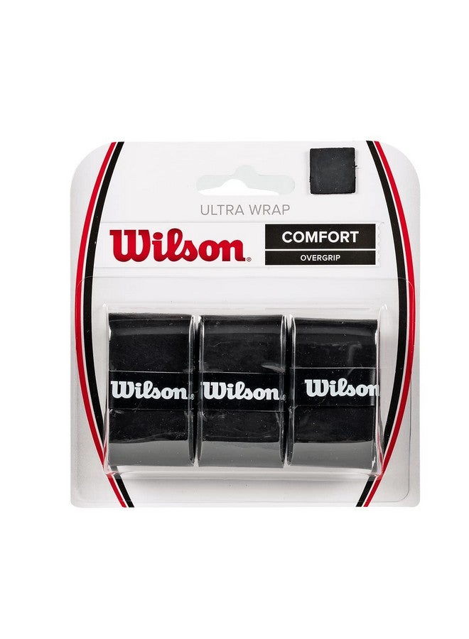 ويلسون مقبض التنس ألترا راب من ويلسون سبورتنج جودز (عبوة من 3 قطع)، أسود (WRZ403000) - Image 1