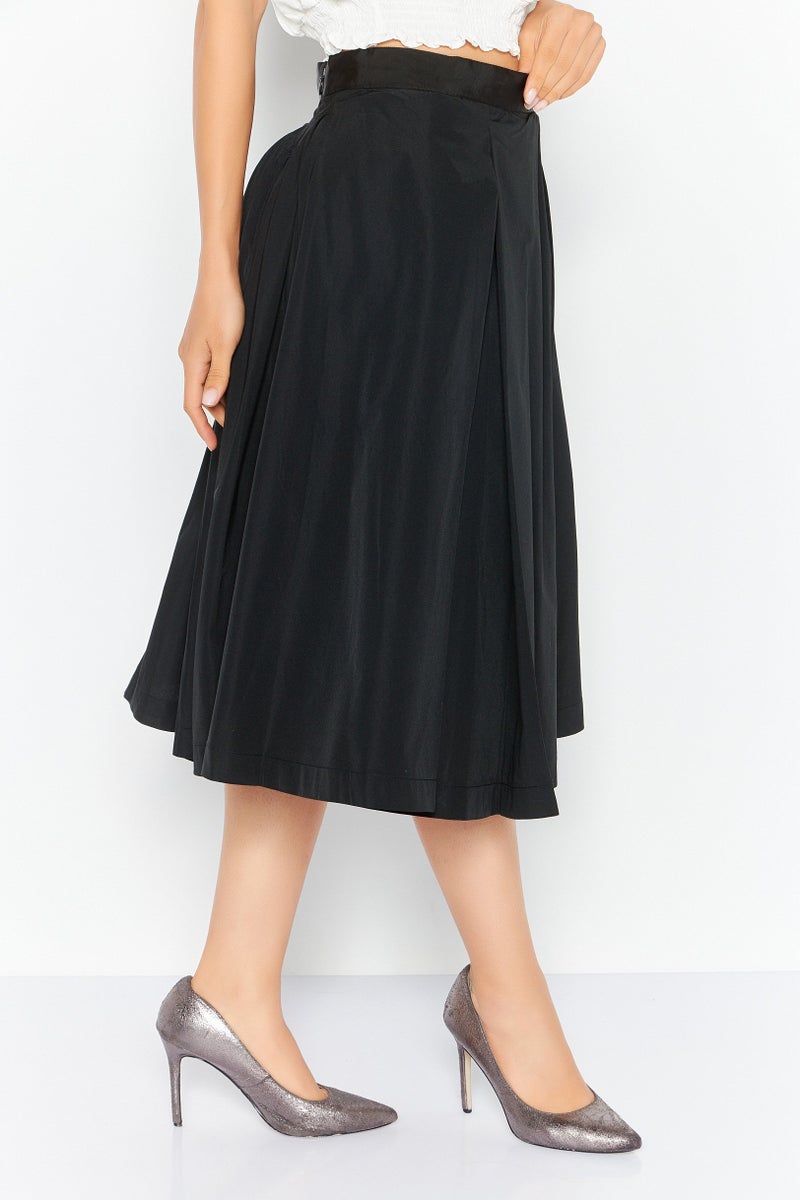 ESPRIT تنورة ميدي نسائية سادة، سوداء - Image 3