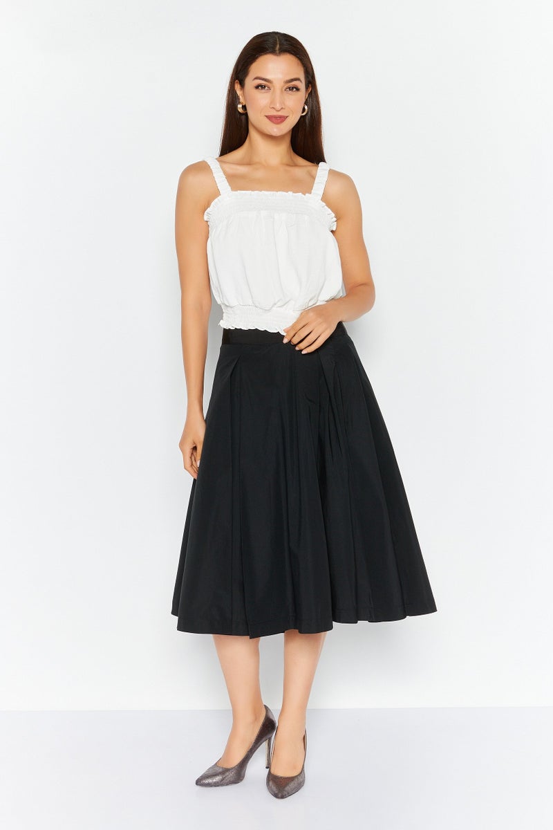 ESPRIT تنورة ميدي نسائية سادة، سوداء - Image 2