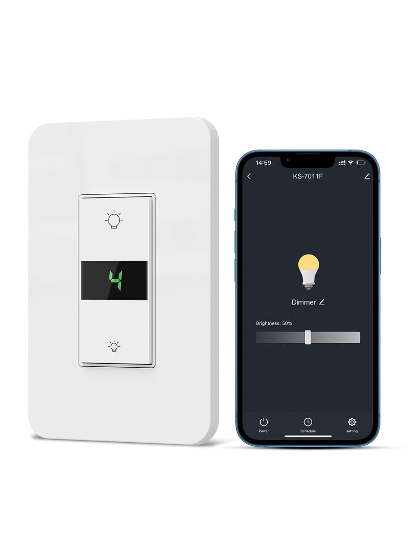 Generic - Smart Dimmer Switch 2024 New Model Digital Display Single Pole 3Way Dimmer Smart Switch Voice and Remote Control Neutral Wire Required No Hub Required  Works with Siri Alexa Google Home 2.4Ghz - Image 1