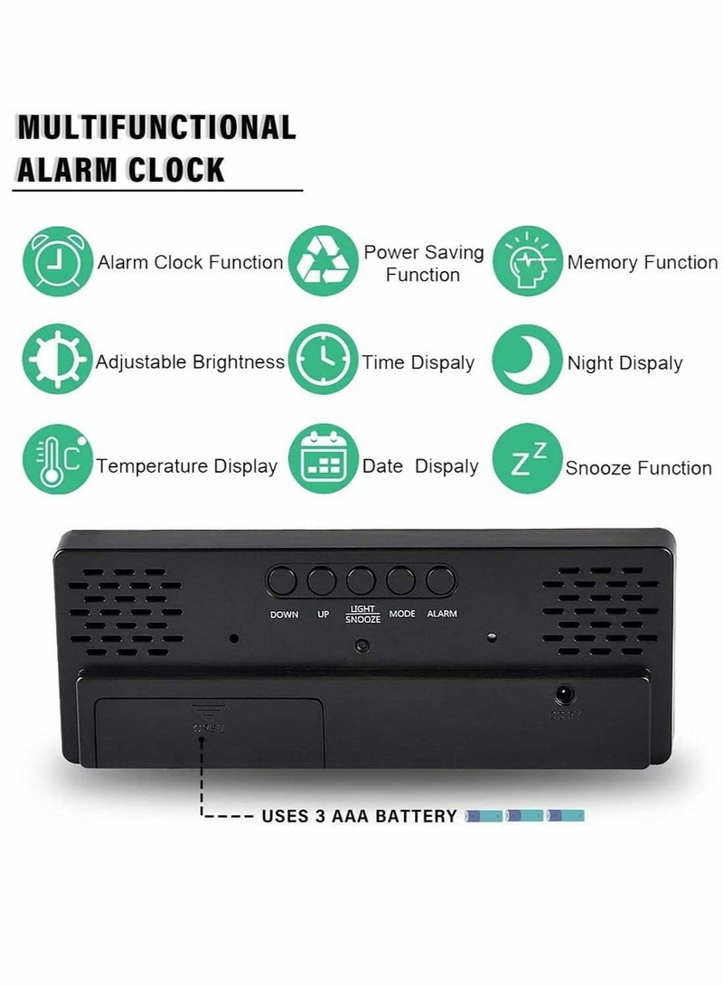 Captaintech LED Mirror Alarm Clock, Hd Digital Alarm Clock with Two Power Modes, Large Screen Adjustable Brightness Snooze Mode, Portable Smart Clock for Bedroom Living Room Home Student Dormitory - Image 3