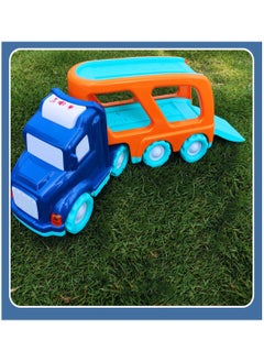 KASTWAVE Big Transport Truck with 4 Small Cute Pull Back Trucks Carrier Truck with Sound and Light Effects for 3-5 Years Old Toddlers Boys Girls Gift  - Image 4