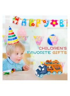 KASTWAVE Big Transport Truck with 4 Small Cute Pull Back Trucks Carrier Truck with Sound and Light Effects for 3-5 Years Old Toddlers Boys Girls Gift  - Image 2