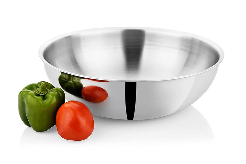 KITCHEN CLUE 304 Grade Quality Stainless Steel Cooking Tasla for Kitchen, 20 Cm - 1600 ML - Comes with 3 Layered SAS (Steel::Aluminium::Steel) Technology - Highly Durable - Inducton Friendly Bottom - Image 5