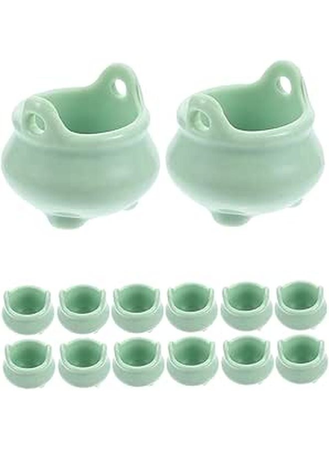 ميني بلاستيك ديكور قدر الساحرة 24 قطعة لحفلة الهالوين DIY بيت الدمى - Image 1