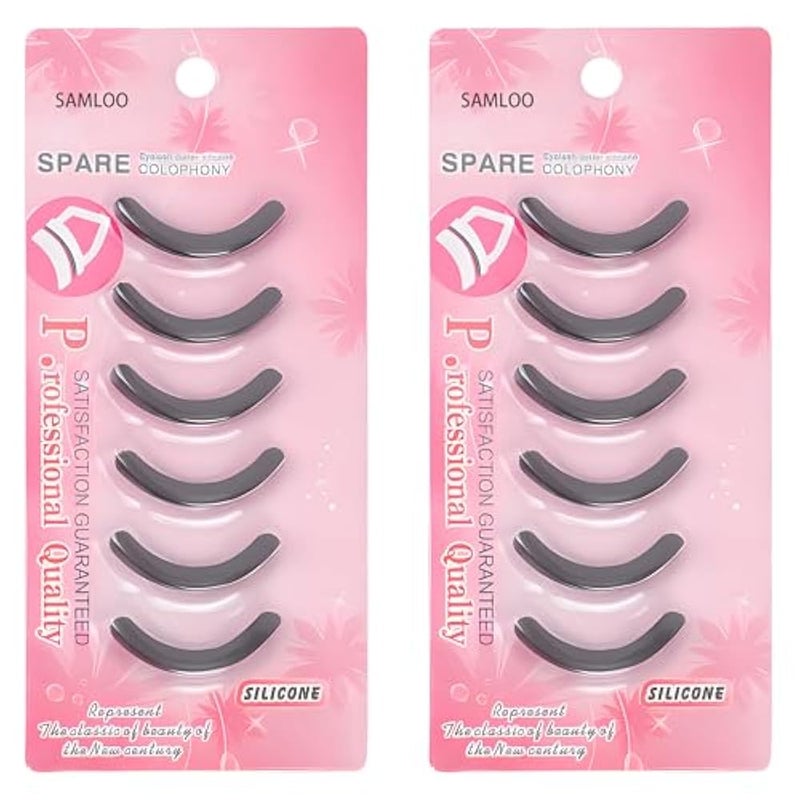 SAMLOO 12PCS Eyelash Curler Refill Pads Silicone Rubber Curler Replacement Refill Pad Universal Lash Curler Refill Pads for Eyelash Curler, Black - Image 4