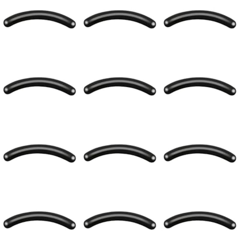 SAMLOO 12PCS Eyelash Curler Refill Pads Silicone Rubber Curler Replacement Refill Pad Universal Lash Curler Refill Pads for Eyelash Curler, Black - Image 1