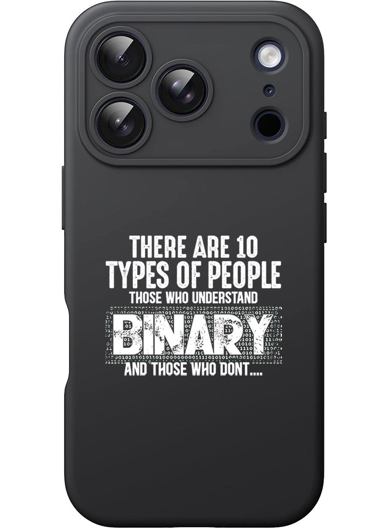 Theodor Protective Slim Fit Case Liquid Silicone Cover with Full Body Protection Anti-Scratch Shockproof Case For Apple iPhone 17 Pro Max (Black) Binary White - Image 1