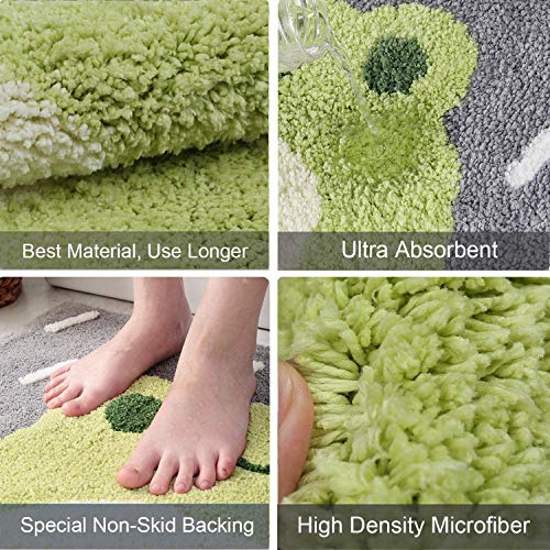 Ankah Bath Mat Cute Shower Rug, Luxury Shaggy High Absorbent and Anti Slip, Machine Washable Fit for Bathtub, Shower and Bath Room, (17.71"x 25.59", Little Frog) - Image 5