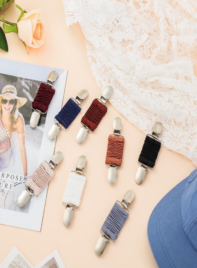 Dingion 8 Pcs Clothing Cinch Clips Set Fit Dress Back Cinch Elastic Hat Clip for Travel Shirt Cincher for Women and Men Sweater Cardigan Waist Cincher Shawl Collar - Image 4