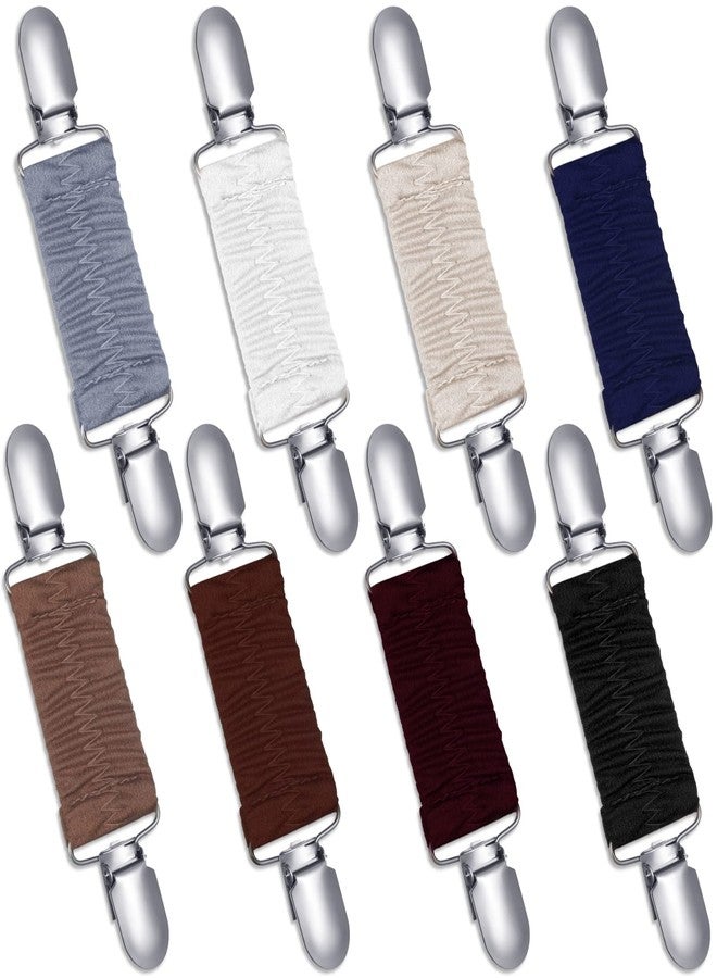 Dingion 8 Pcs Clothing Cinch Clips Set Fit Dress Back Cinch Elastic Hat Clip for Travel Shirt Cincher for Women and Men Sweater Cardigan Waist Cincher Shawl Collar - Image 1