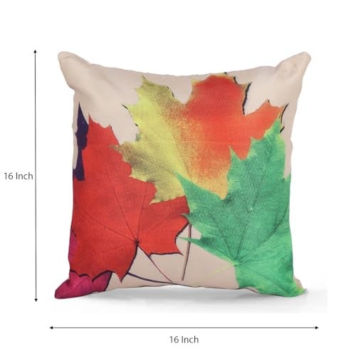 ROMEE Designer Floral Printed Cushion Cover 16 inch x 16 inch Set of 5 | Decorative Square Jute Throw Pillow/Cushion Cover for Living Room, Sofa, Couch, Bedroom (Multicolor) - Image 2