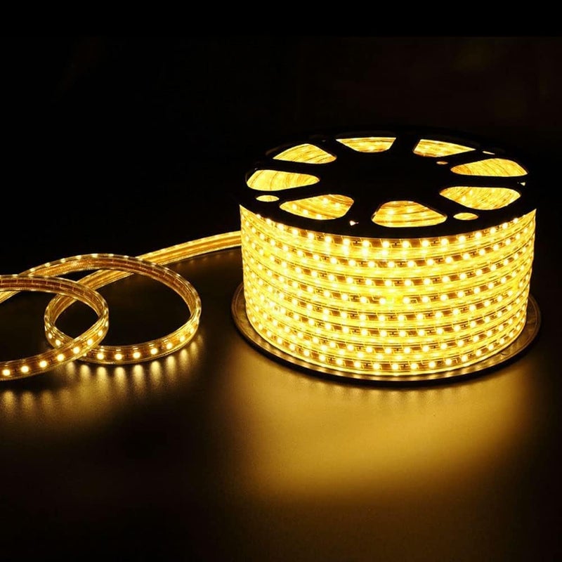 One94Store 22 متر ضوء حبل LED – 2835 LED 120 LEDs/M ضوء شريط زخرفي مقاوم للماء للسقف، ديوالي، عيد الميلاد، الشرفة، المنزل والديكور الخارجي (أبيض دافئ) - Image 3