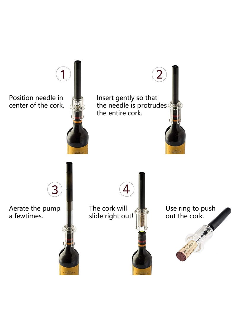 WinCheer مفتاح نبيذ مضخة ضغط هواء مفتاح سدادة لإزالة السدادة من النبيذ الأحمر، زجاجة سهلة الفتح من سبائك الألومنيوم لأدوات الحفلات في البار المنزلي والمقهى والمطعم - Image 2