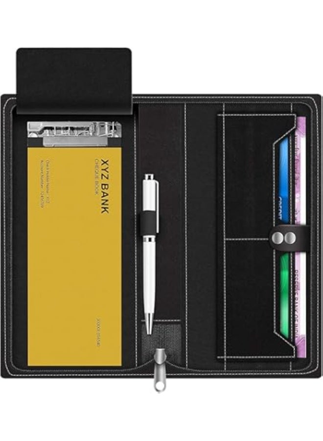PAREEK Black And Green Leatherite A3 Paper Cheque Book Holder/Document Holder - Image 4