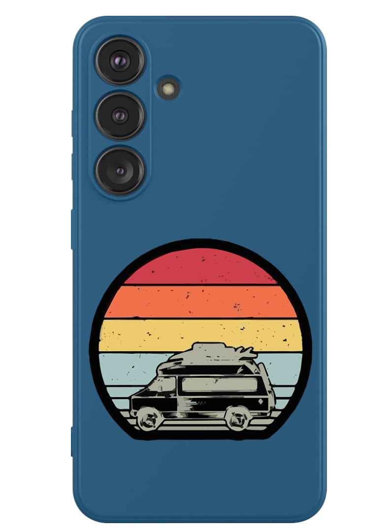 Theodor Protective Slim Fit Case Liquid Silicone Cover with Full Body Protection Anti-Scratch Shockproof Case For Samsung Galaxy S24 (Blue) - Car - Image 1