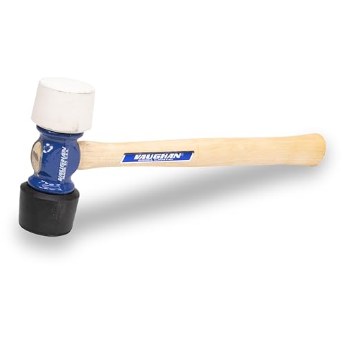 VAUGHAN 24 oz Soft Face Rubber Mallet, Made In The USA, White And Black, RM24, VN19510 - Image 1