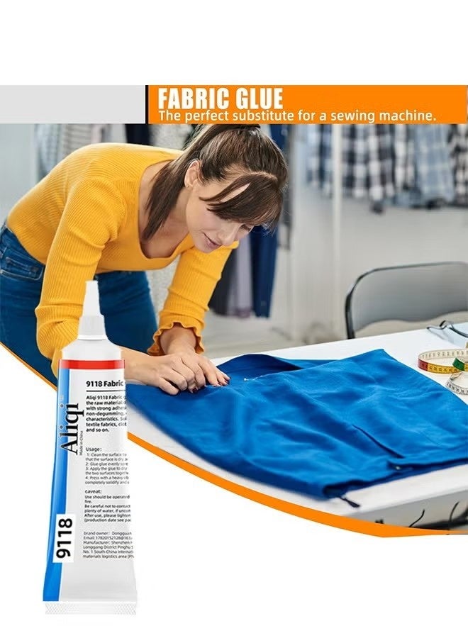 Aliqi 2PCS Fabric Glue, Quick Dry Multi-Fabric Glue, Permanent Clear, Washable, for Patches Drying Waterproof Fabric Adhesive Glue for All Fabrics, Clothes (15ml x 2) - Image 4