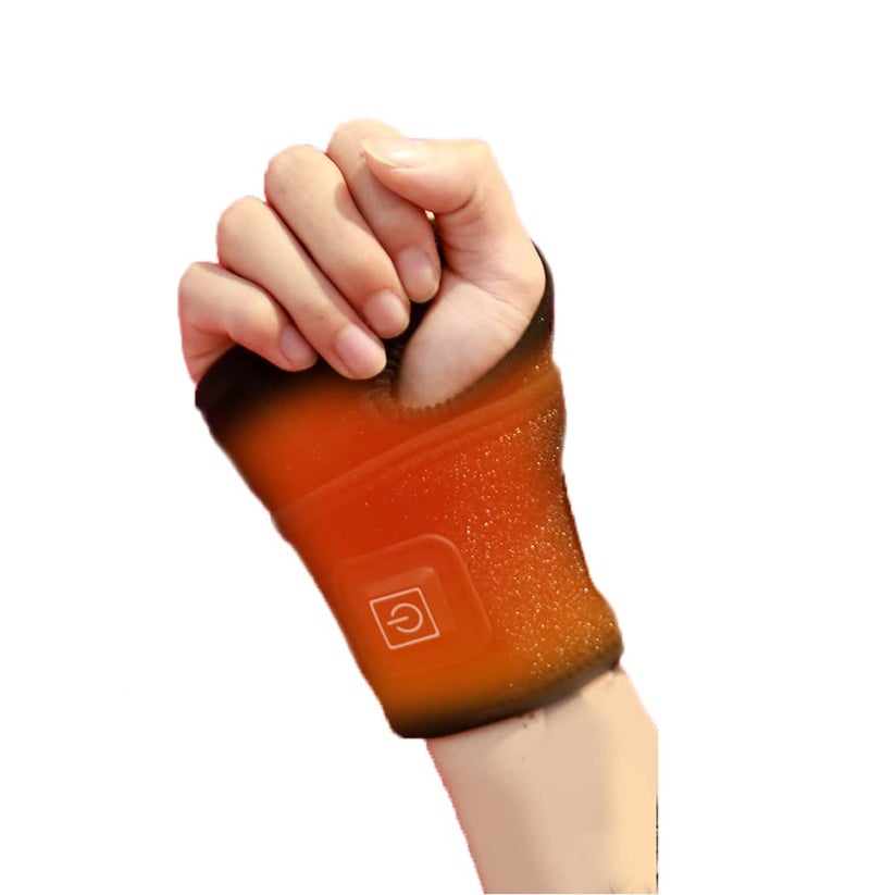 1 PC Electric Heated Wrist Brace Wrap Wrist Heating Pad Men Women Adjustable Arthritis Tendonitis Wrist Warmer Support Wristband Heat Therapy for Injury Rheumatism Joint Pain Relief