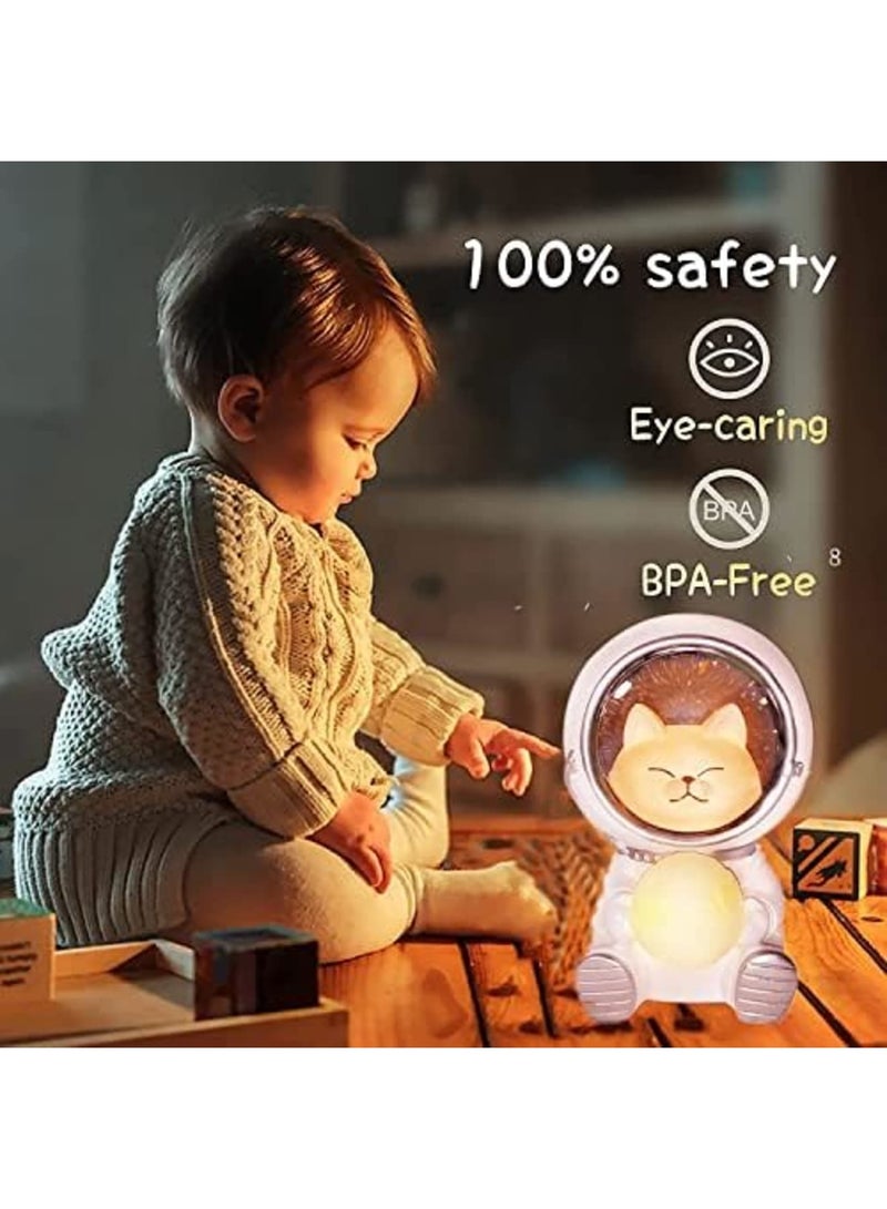 SYOSI Night Light for Kids Cute Spaceman LED Night Light Nursery Astronaut Moon Lamps Galaxy Guardian Desktop Decoration Light Birthday Gift (Space Cat) - Image 2