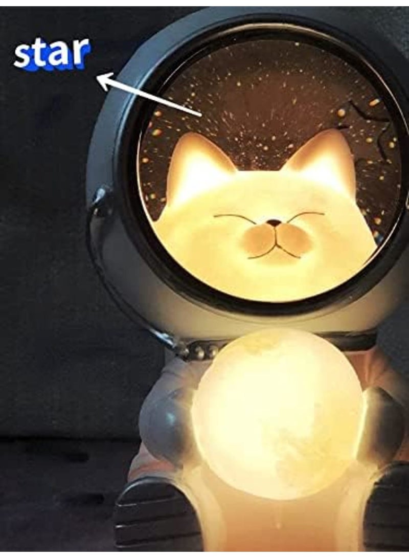 SYOSI Night Light for Kids Cute Spaceman LED Night Light Nursery Astronaut Moon Lamps Galaxy Guardian Desktop Decoration Light Birthday Gift (Space Cat) - Image 3