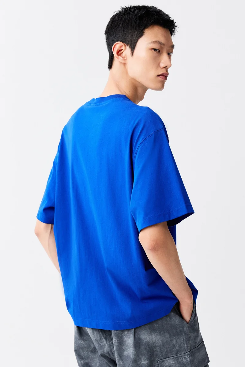 H&M  Loose Fit Printed cotton T-shirt for Men | Best Price UAE
