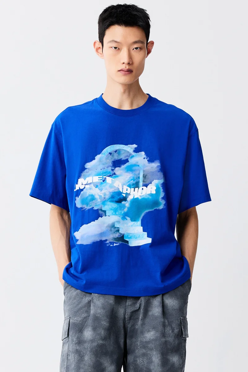 Loose Fit Printed cotton T-shirt