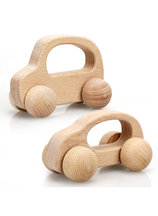 Toy Wooden Toys Cars, Montessori Toys For Babies 0 6 12 Months, Baby Rattle Toy Cars For Toddlers 1 3, Wooden Baby Toys For 1 + Year Old, Baby Boy Nursery Decor Natural Wood Rattle Baby Push Cars - Image 1