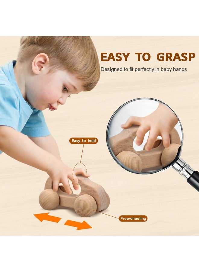 Toy Wooden Toys Cars, Montessori Toys For Babies 0 6 12 Months, Baby Rattle Toy Cars For Toddlers 1 3, Wooden Baby Toys For 1 + Year Old, Baby Boy Nursery Decor Natural Wood Rattle Baby Push Cars - Image 3