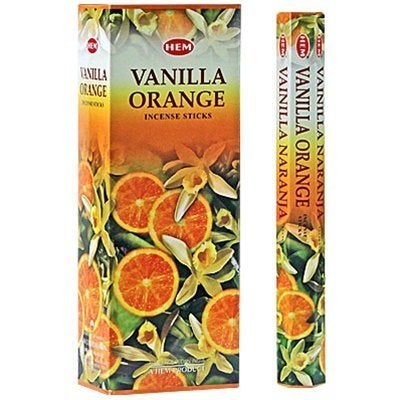 HEM 1 X Vanilla Orange Box of Six 20 Stick Tubes HEM Incense