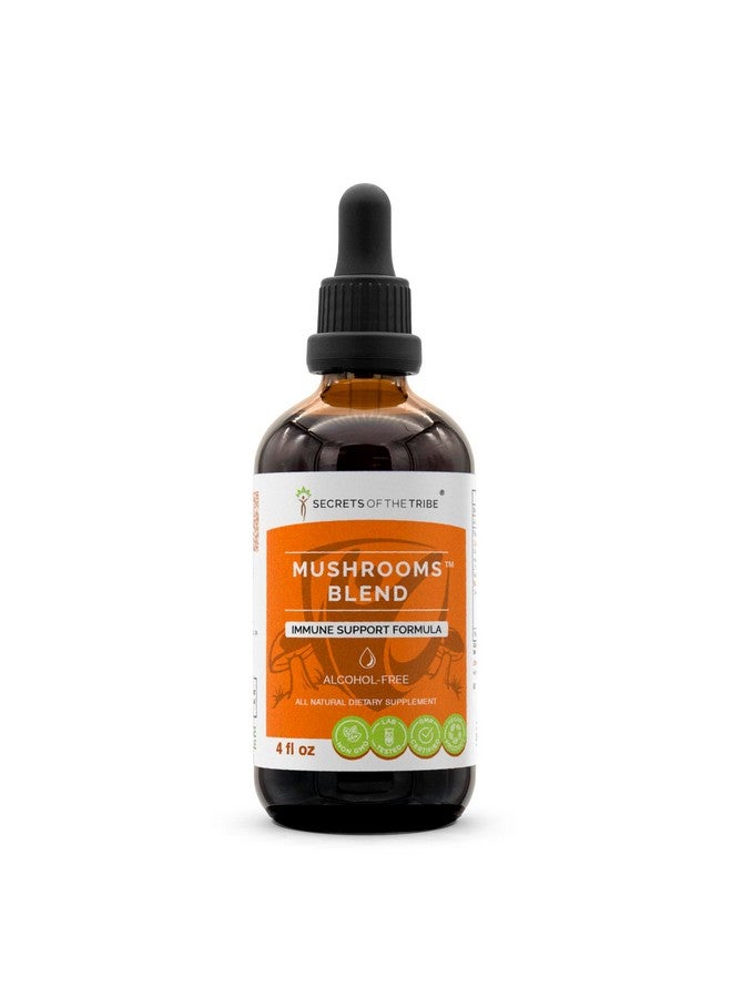 Secrets of the Tribe Mushrooms Blend Alcohol-Free, Glycerite Chaga, Shiitake, Maitake, Cordyceps, Reishi Mushroom. Tincture, Herbal Extract Immune Support Formula 4 OZ - Image 1