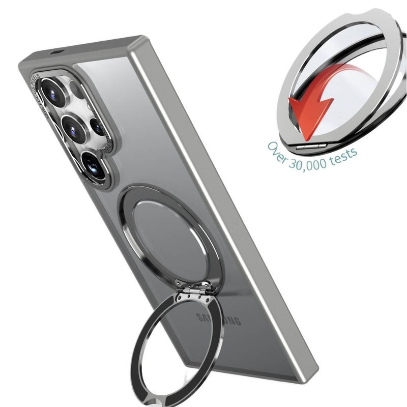 MagSafe Case | Kickstand | Black | PC+Silicone | Drop Protection | Shockproof Cover for Samsung Galaxy S23 - Image 4