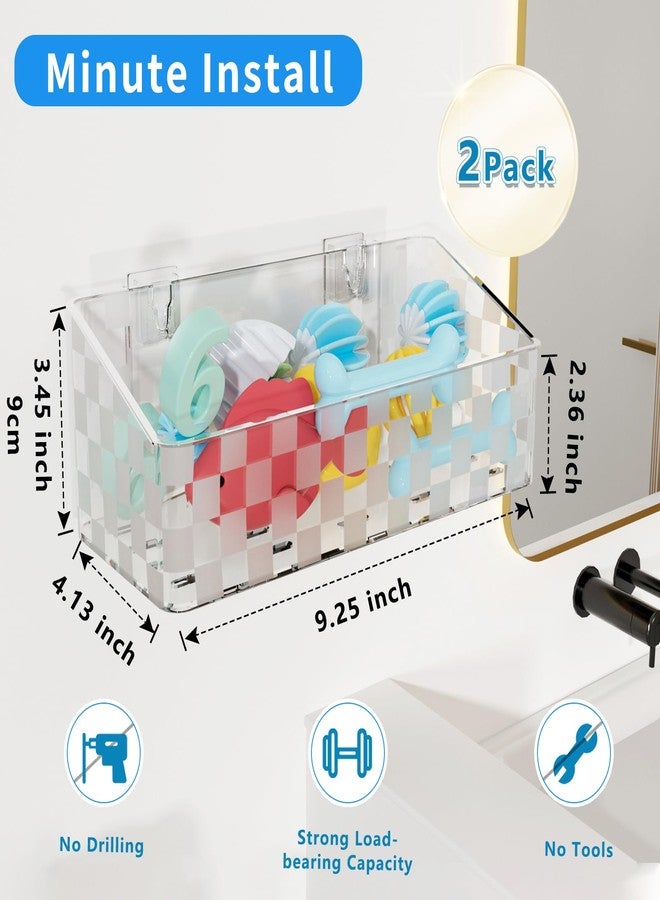 Natheeph Bath Toy Storage Holder, 2 Pack Large Capacity Bath Toy Organizer for Tub Clear Baby Bathtub Toy Storage Multi Use Shower Caddy for Bathroom, Bedroom & More - Image 2