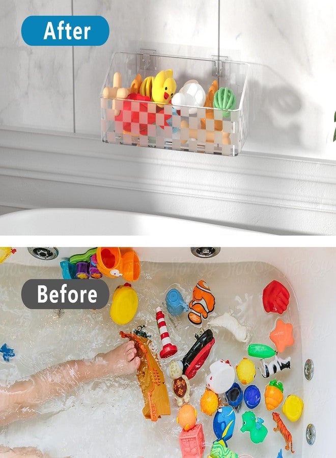 Natheeph Bath Toy Storage Holder, 2 Pack Large Capacity Bath Toy Organizer for Tub Clear Baby Bathtub Toy Storage Multi Use Shower Caddy for Bathroom, Bedroom & More - Image 5