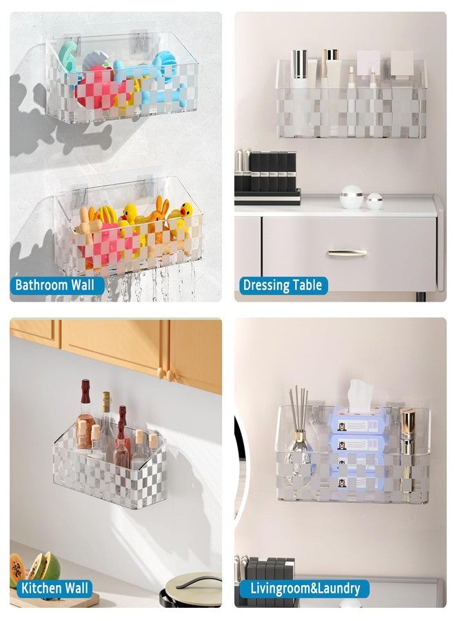 Natheeph Bath Toy Storage Holder, 2 Pack Large Capacity Bath Toy Organizer for Tub Clear Baby Bathtub Toy Storage Multi Use Shower Caddy for Bathroom, Bedroom & More - Image 4