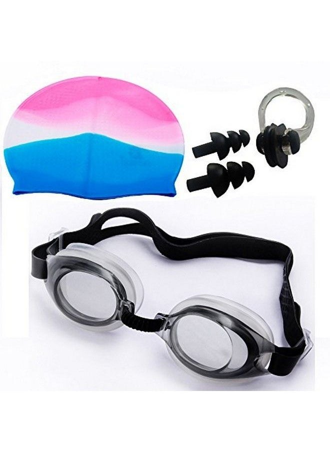 ROYALS Combo Of Swimming Cap Google Ear And Nose Plug (Random)  - Image 1