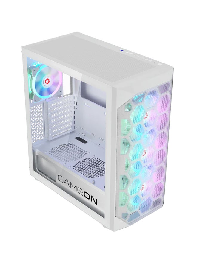 GAMEON Emperor Arctic I Series Mid Tower Gaming Case - ARGB+Remote, 7 Fans Case White - Image 4