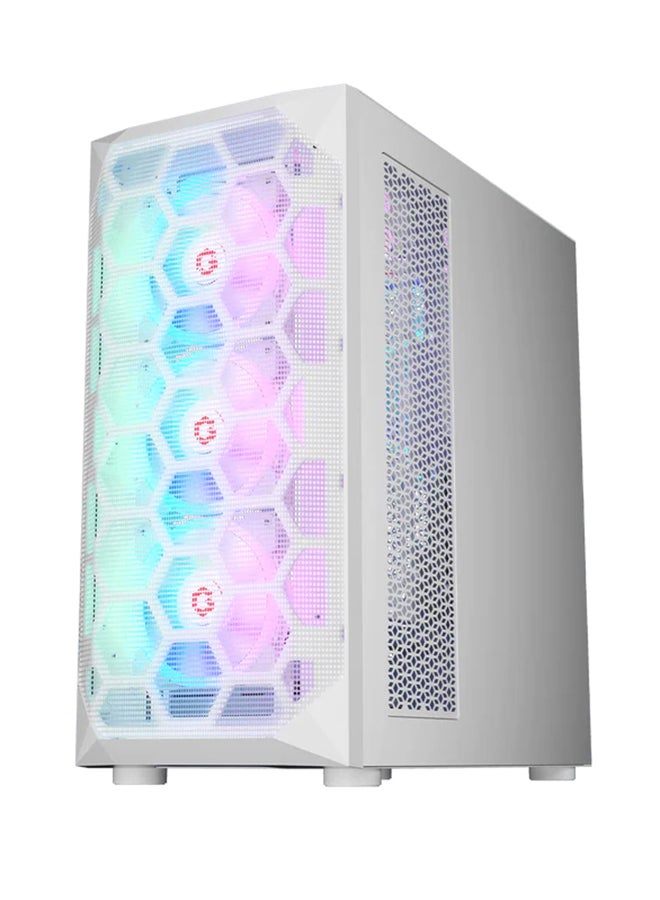 GAMEON Emperor Arctic I Series Mid Tower Gaming Case - ARGB+Remote, 7 Fans Case White - Image 5