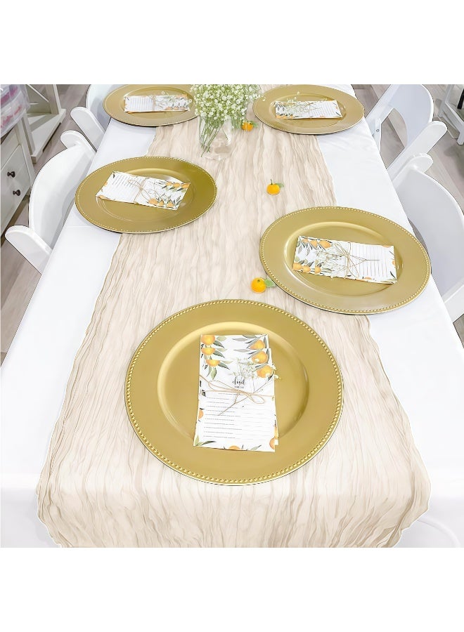 CHIYLE 90*300cm Cheesecloth Table Runner Ivory – Rustic Gauze Tablecloth for Wedding & Party Décor - Image 4