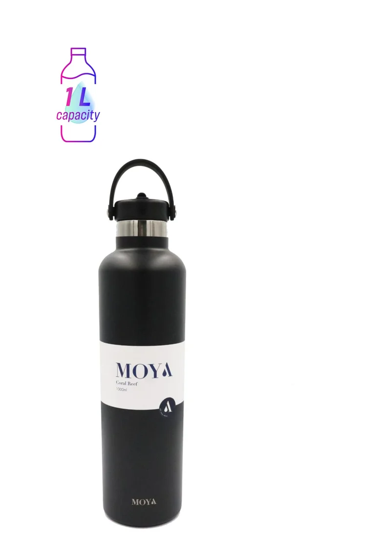 MOYA Moya "Coral Reef" 1L Insulated Sustainable Water Bottle Black