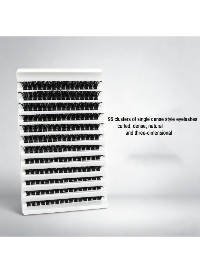 جلامكيت رموش صناعية 96 عنقودية (8-16مم)، رموش صناعية قابلة للتخصيص بنفسك، رموش صناعية طبيعية فائقة الكثافة، رموش عين القط، مناسبة للماكياج اليومي وماكياج العروض المسرحية - Image 3